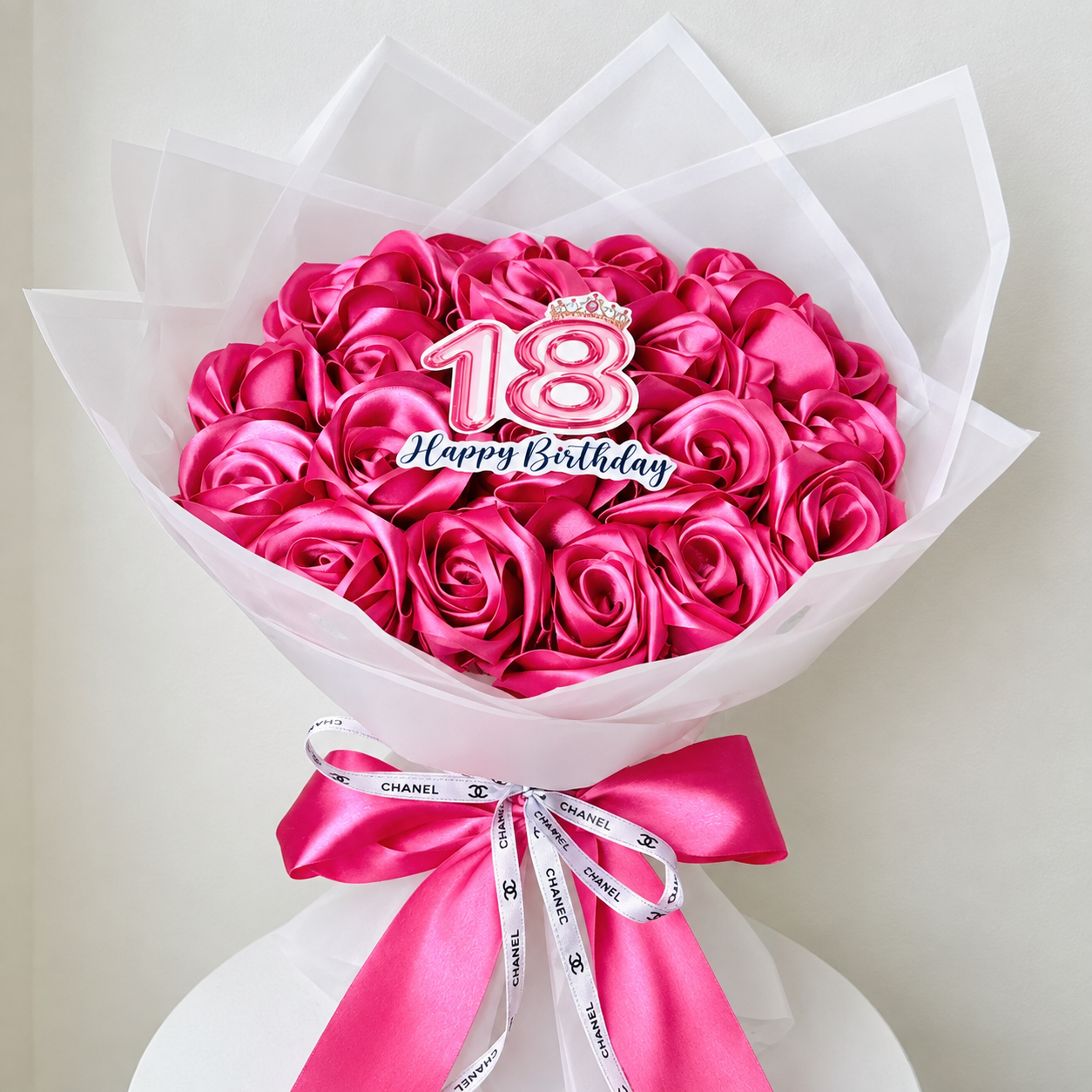 Darčeková kytica "Happy brithday 18" 18 ruží